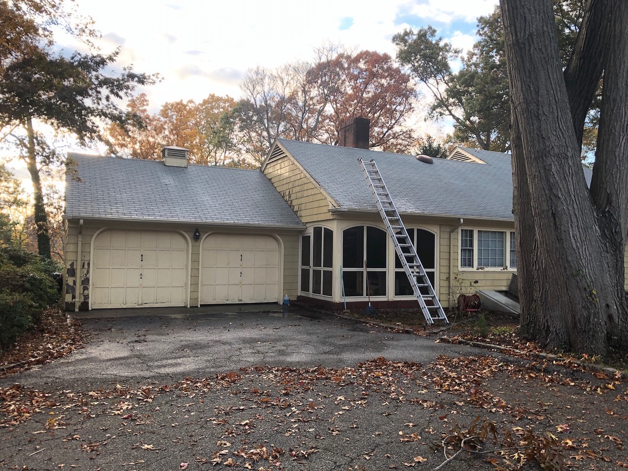 clean asphalt roof